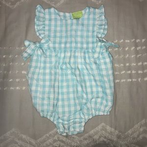 Adorable gingham bubble romper, worn once!